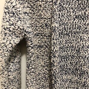 Women’s Small boucle cardigan open style cream and navy long sleeve